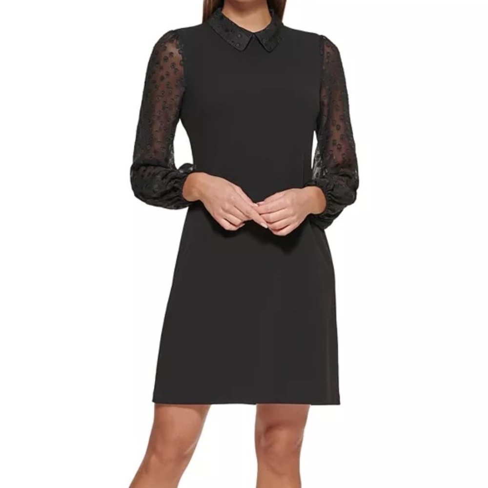 Tommy Hilfiger Layered Look Dress Preppy Peter Pan Collar Wednesday Addams sz 4